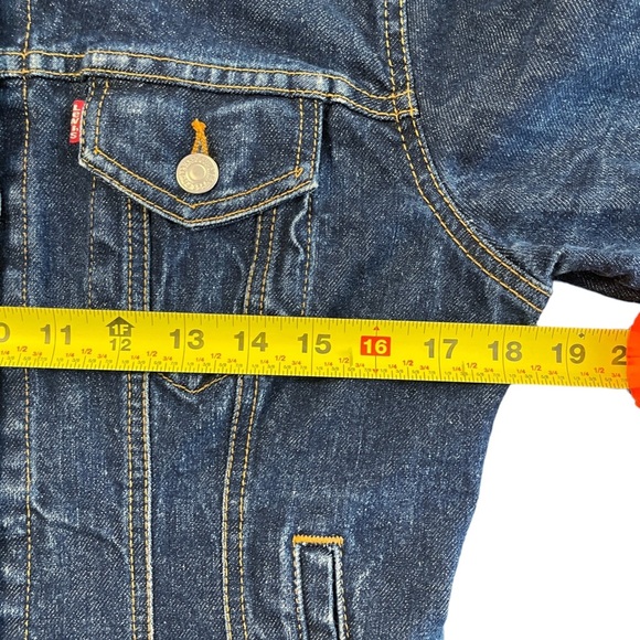 Levi’s Red Tab Jean Jacket Dark Wash Blue Stretch Denim - Picture 9 of 14